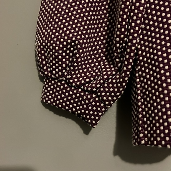 Elle Women’s S Ruffle Sweatshirt Plum Polka Dot Pullover Top Casual EUC - Picture 7 of 9